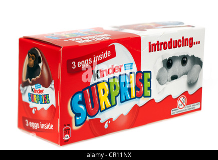 Three egg Kinder Surprise box Stock Photo