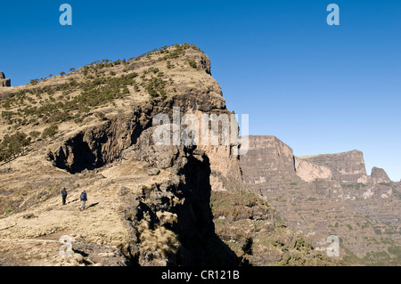 Ethiopia, Simien National Park, listed as World Heritage by UNESCO, hike towards the summit of Inatye at 4070 meters of altitude Stock Photo