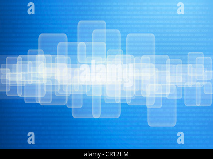 Panel touch screen and binary code background Stock Photo