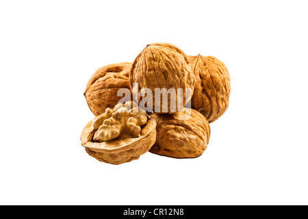 Walnuts isolated against white background Stock Photo