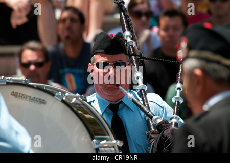 Scottish bagpipers at the Sottish festival and Highland games Costa Mesa California USA Stock Photo