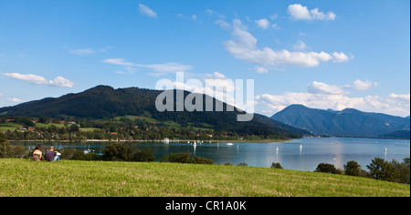 View of lake Tegernsee, Gmund, Upper Bavaria, Bavaria, Germany, Europe, PublicGround Stock Photo