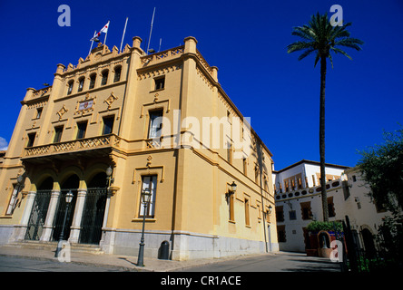 Spain, Catalonia, Barcelona Province, Garraf comarca, Sitges, art nouveau building of the town hall Stock Photo