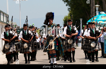 Scottish bagpipers at the Sottish festival and Highland games Costa Mesa California USA Stock Photo