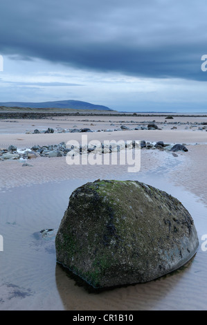 Dramatic view of Seascale beach at low tide. Seascale, Cumbria, UK. Stock Photo