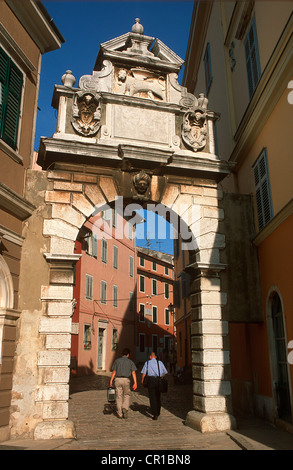 Croatia, Istria, Adriatic Coast, Rovinj, the old town gate Stock Photo