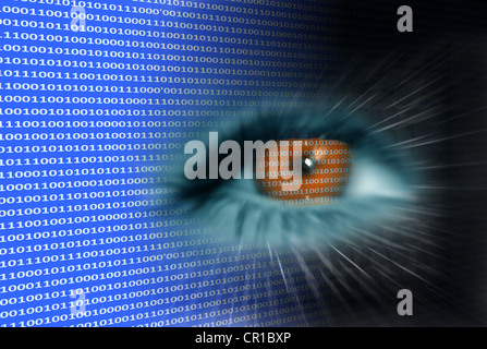 Multimedia eye, symbolic image for data stream analysis Stock Photo