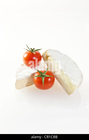Camembert cheese with tomatoes Stock Photo