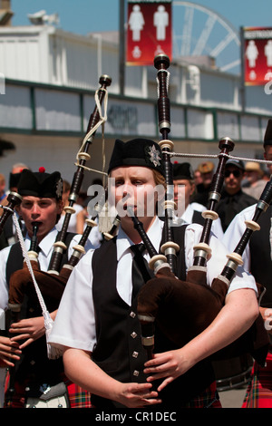 Scottish bagpipers at the Sottish festival and Highland games Costa Mesa California USA Stock Photo