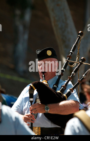 Scottish bagpipers at the Sottish festival and Highland games Costa Mesa California USA Stock Photo