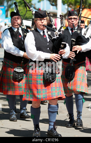 Scottish bagpipers at the Sottish festival and Highland games Costa Mesa California USA Stock Photo