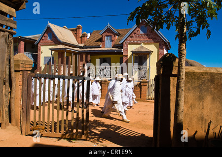 Madagascar, Central Highlands, former Province of Fianarantsoa, Haute Matsiatra Region, Soatanana village where the Christian Stock Photo