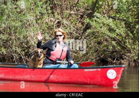 Canoeing on the River Wye, Symond's Yat Stock Photo