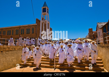 Madagascar, Central Highlands, former Province of Fianarantsoa, Haute Matsiatra Region, Soatanana village where the Christian Stock Photo