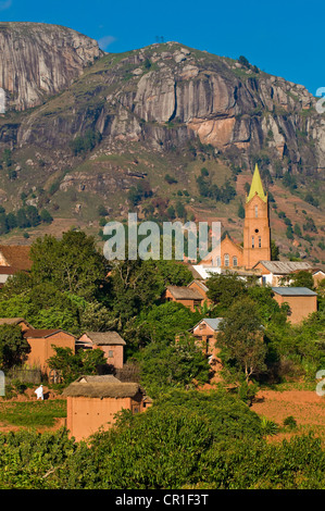 Madagascar, Central Highlands, former Province of Fianarantsoa, Haute Matsiatra Region, Soatanana village where the Christian Stock Photo