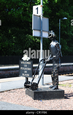 Platform detail, Pitlochry Station, Perthshire Stock Photo