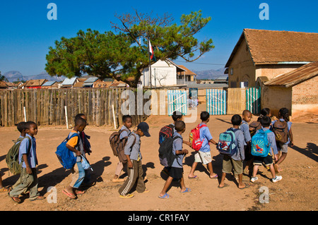 Madagascar, Central Highlands, former Province of Fianarantsoa, Haute Matsiatra Region, National 7 Road, Ambalavao, school Stock Photo