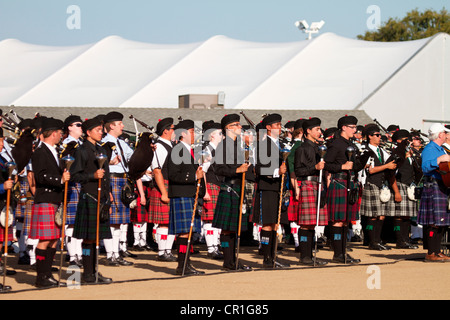 Scottish bagpipers at the Sottish festival and Highland games Costa Mesa California USA Stock Photo