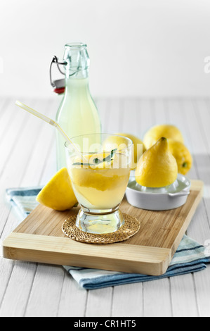 Home made lemonade Lemon squash Stock Photo