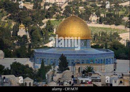 Dome of the Rock on the Temple Mount, Arab Quarter, Old City of Jerusalem, Israel, Middle East Stock Photo