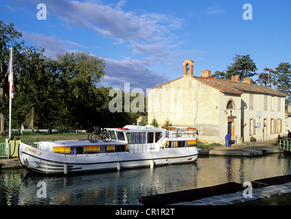 France, Haute Garonne, near Toulouse, Canal du Midi UNESCO World Heritage, Negra Lock Stock Photo