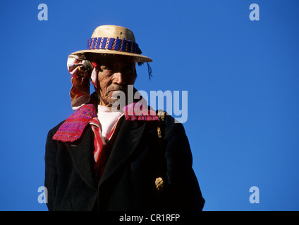 Guatemala, Cuchumatanes Cordillera, Huehuetenango Department, Indians from Todos Santos village Stock Photo