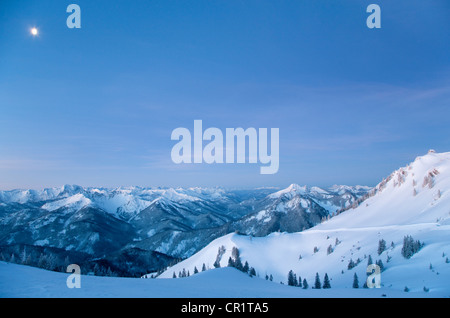 Aerial view of snowy landscape Stock Photo