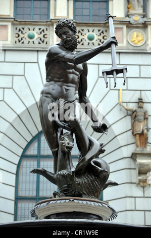 Neptune, Neptune's Fountain statue, Gdansk, Poland Stock Photo