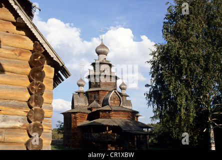 Russia, Golden Ring, Suzdal UNESCO World Heritage, Museum of the Wooden Architecture and Everyday Life of Peasants, wooden Stock Photo