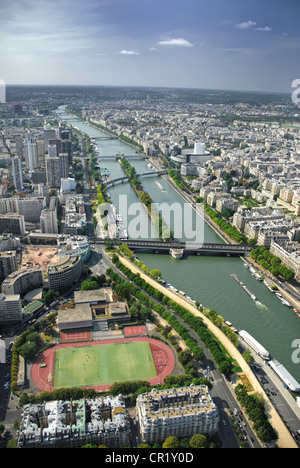 Aerial view of Paris from Eiffel Tower Stock Photo