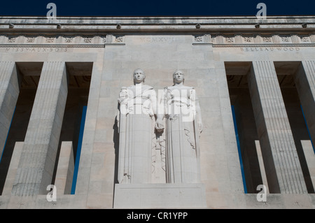 Chateau-Thierry American Monument, WW1 US memorial, France Stock Photo