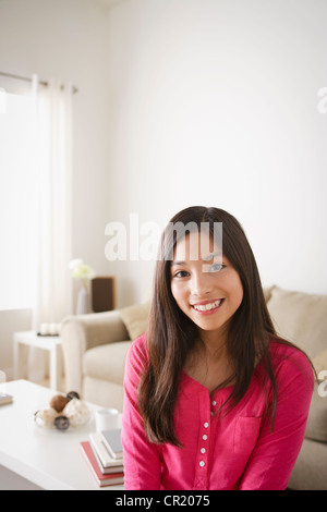 USA, California, Los Angeles, Portrait of smiling girl (12-13) Stock Photo