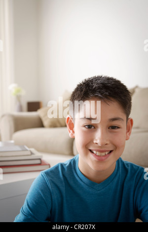USA, California, Los Angeles, Portrait of smiling boy (10-11) Stock Photo
