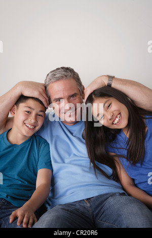 USA, California, Los Angeles, Father and offspring messing about Stock Photo