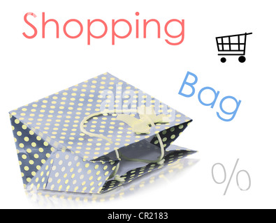 Beautiful shopping bag isolated on white background Stock Photo