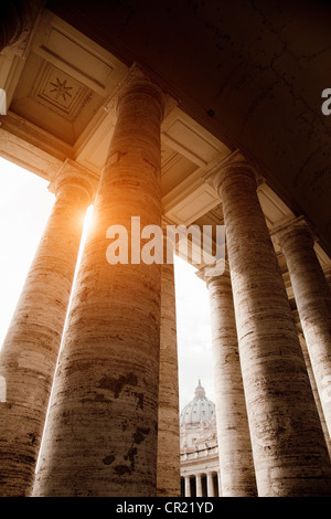 Low angle view of Roman columns Stock Photo
