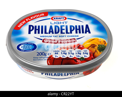 Tub of Philadelphia Soft Cheese Stock Photo