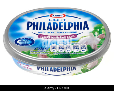 Tub of Philadelphia Soft Cheese Stock Photo