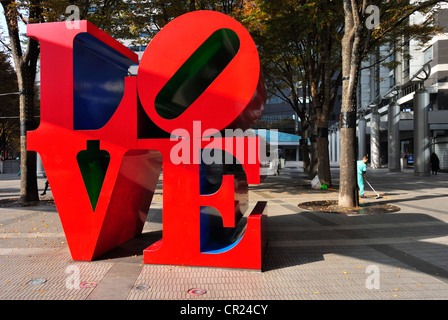 LOVE installation by Robert Indiana, Tokyo Shinjuku Ku, Japan JP Stock Photo