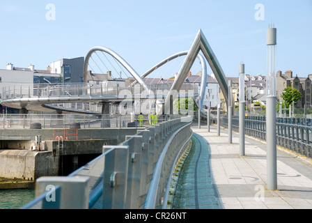 Celtic Gateway footbridge in Holyhead, Anglesey, North Wales Stock Photo