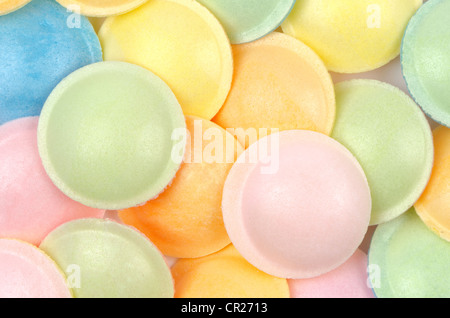 Close-up of a background of sherbet flying saucer sweet confectionery - studio shot Stock Photo