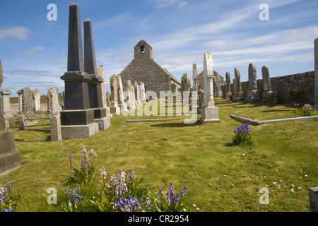 Burwick South Ronaldsay Orkney Islands East Mainland May Old St Mary's Church one of the earliest chapels in Scotland rebuilt about 1790 Stock Photo
