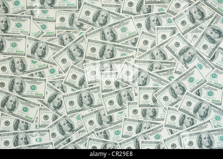 Dollars background, top view Stock Photo