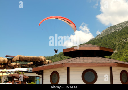 Olu Deniz Beach and para-gliders Stock Photo