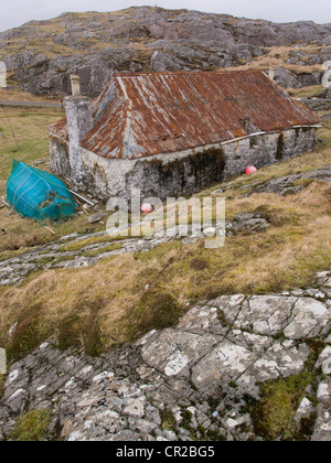 Uninhabited Croft House, Isle of Harris, Scotland Stock Photo