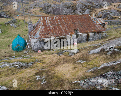 Uninhabited Croft House, Isle of Harris, Scotland Stock Photo