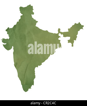 Green India map Stock Photo - Alamy