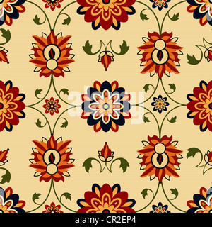 Damask design, a seamless floral pattern background Stock Photo