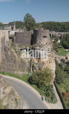 General view of the Casemates du Bock, part of  the city ramparts of Luxembourg city, the Grand Duchy Luxembourg. Stock Photo