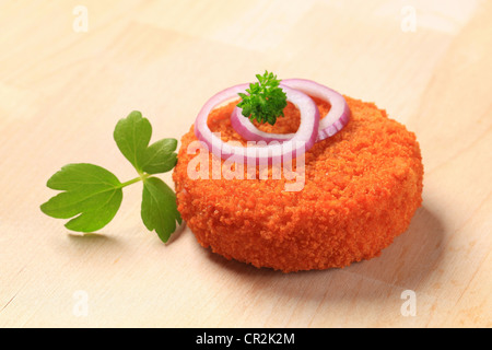 Fried cheese, minced meat or vegetable patty Stock Photo